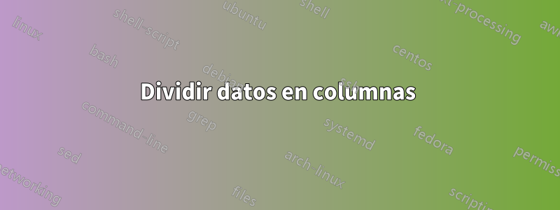 Dividir datos en columnas
