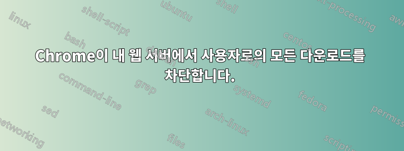 Chrome이 내 웹 서버에서 사용자로의 모든 다운로드를 차단합니다.
