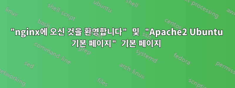 "nginx에 오신 것을 환영합니다" 및 "Apache2 Ubuntu 기본 페이지" 기본 페이지