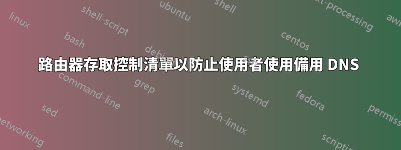 路由器存取控制清單以防止使用者使用備用 DNS