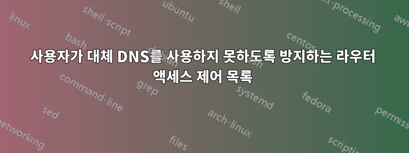 사용자가 대체 DNS를 사용하지 못하도록 방지하는 라우터 액세스 제어 목록