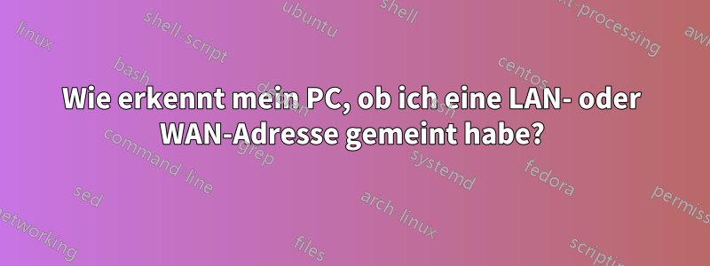 Wie erkennt mein PC, ob ich eine LAN- oder WAN-Adresse gemeint habe?
