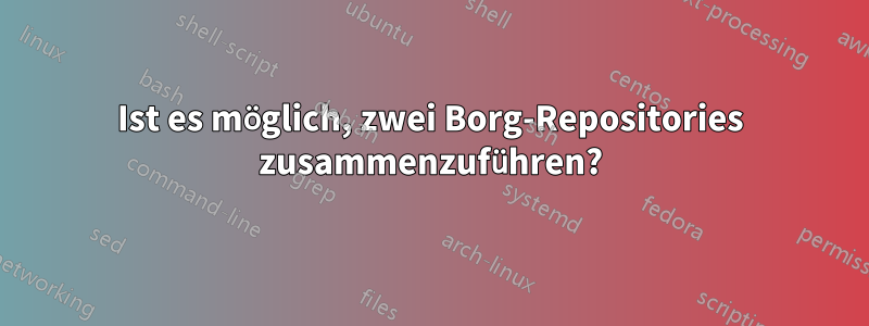 Ist es möglich, zwei Borg-Repositories zusammenzuführen?