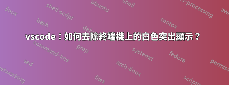 vscode：如何去除終端機上的白色突出顯示？