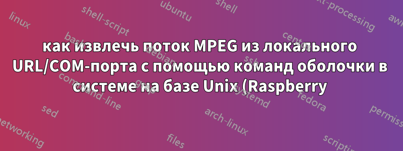 как извлечь поток MPEG из локального URL/COM-порта с помощью команд оболочки в системе на базе Unix (Raspberry)?