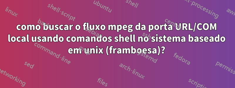 como buscar o fluxo mpeg da porta URL/COM local usando comandos shell no sistema baseado em unix (framboesa)?