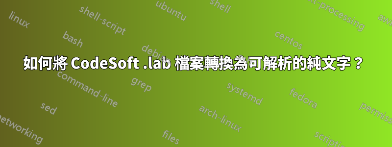 如何將 CodeSoft .lab 檔案轉換為可解析的純文字？