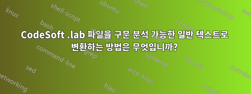CodeSoft .lab 파일을 구문 분석 가능한 일반 텍스트로 변환하는 방법은 무엇입니까?