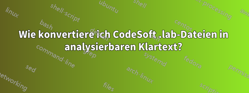 Wie konvertiere ich CodeSoft .lab-Dateien in analysierbaren Klartext?