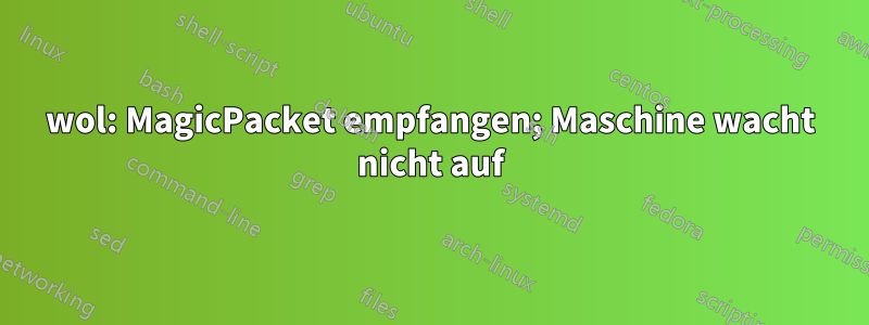 wol: MagicPacket empfangen; Maschine wacht nicht auf