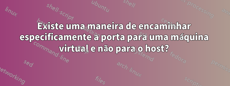 Existe uma maneira de encaminhar especificamente a porta para uma máquina virtual e não para o host?