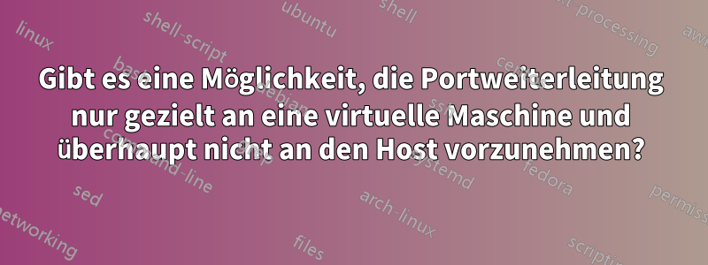 Gibt es eine Möglichkeit, die Portweiterleitung nur gezielt an eine virtuelle Maschine und überhaupt nicht an den Host vorzunehmen?