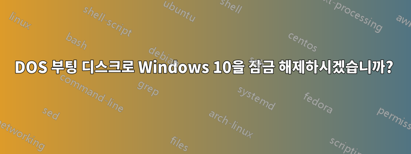 DOS 부팅 디스크로 Windows 10을 잠금 해제하시겠습니까?