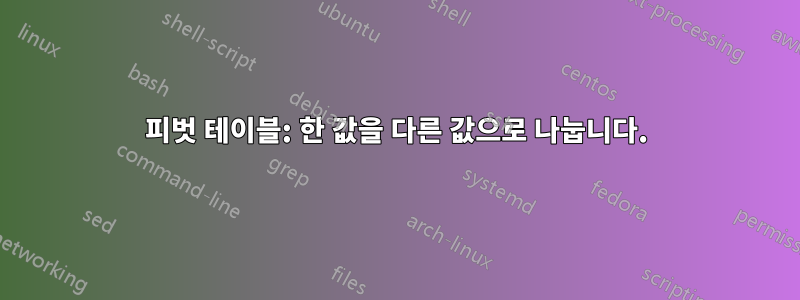 피벗 테이블: 한 값을 다른 값으로 나눕니다.