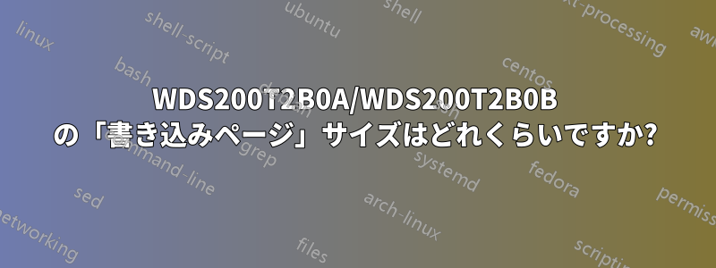 WDS200T2B0A/WDS200T2B0B の「書き込みページ」サイズはどれくらいですか?