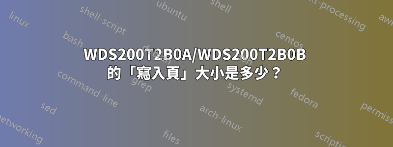WDS200T2B0A/WDS200T2B0B 的「寫入頁」大小是多少？