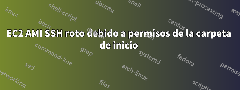 EC2 AMI SSH roto debido a permisos de la carpeta de inicio