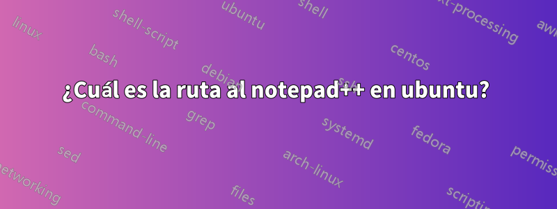 ¿Cuál es la ruta al notepad++ en ubuntu?