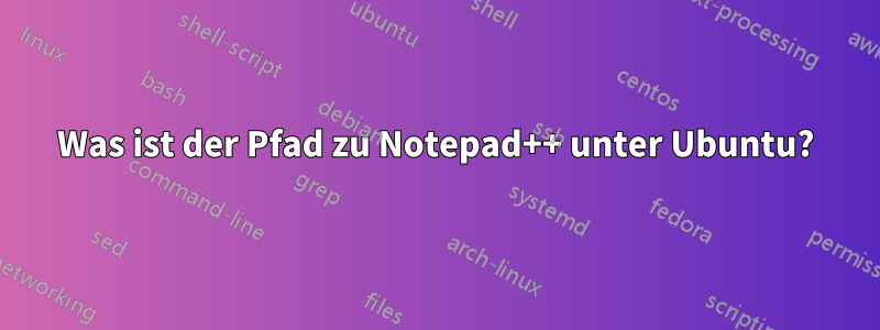 Was ist der Pfad zu Notepad++ unter Ubuntu?
