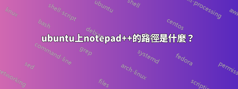 ubuntu上notepad++的路徑是什麼？