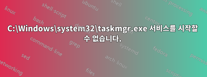 C:\Windows\system32\taskmgr.exe 서비스를 시작할 수 없습니다.