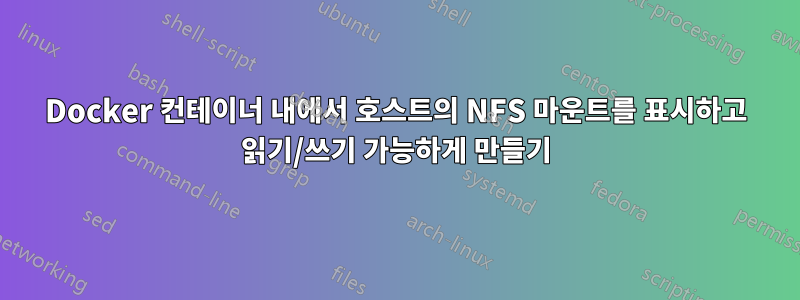 Docker 컨테이너 내에서 호스트의 NFS 마운트를 표시하고 읽기/쓰기 가능하게 만들기