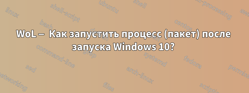 WoL — Как запустить процесс (пакет) после запуска Windows 10?