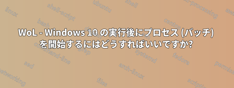 WoL - Windows 10 の実行後にプロセス (バッチ) を開始するにはどうすればいいですか?