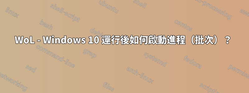 WoL - Windows 10 運行後如何啟動進程（批次）？