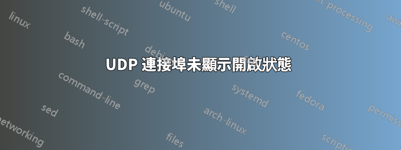 UDP 連接埠未顯示開啟狀態