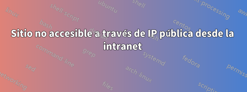 Sitio no accesible a través de IP pública desde la intranet