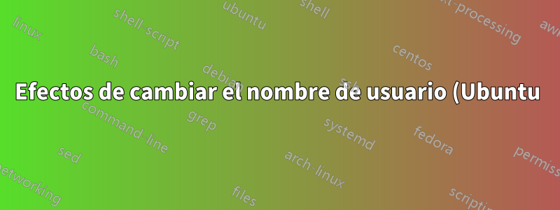 Efectos de cambiar el nombre de usuario (Ubuntu)
