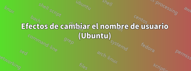 Efectos de cambiar el nombre de usuario (Ubuntu)