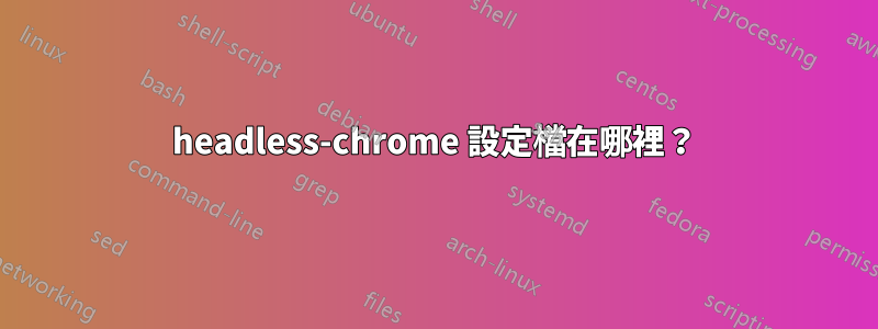 headless-chrome 設定檔在哪裡？