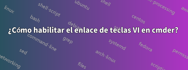 ¿Cómo habilitar el enlace de teclas VI en cmder?