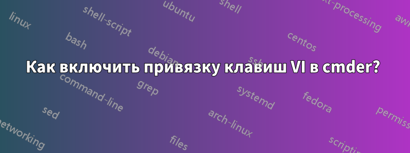 Как включить привязку клавиш VI в cmder?