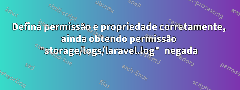 Defina permissão e propriedade corretamente, ainda obtendo permissão "storage/logs/laravel.log" negada