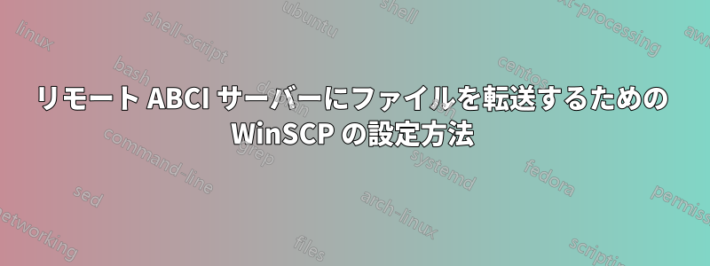 リモート ABCI サーバーにファイルを転送するための WinSCP の設定方法