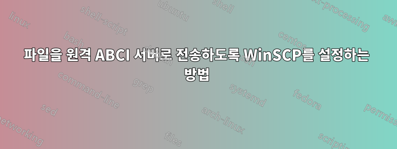 파일을 원격 ABCI 서버로 전송하도록 WinSCP를 설정하는 방법