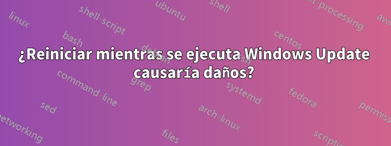 ¿Reiniciar mientras se ejecuta Windows Update causaría daños?