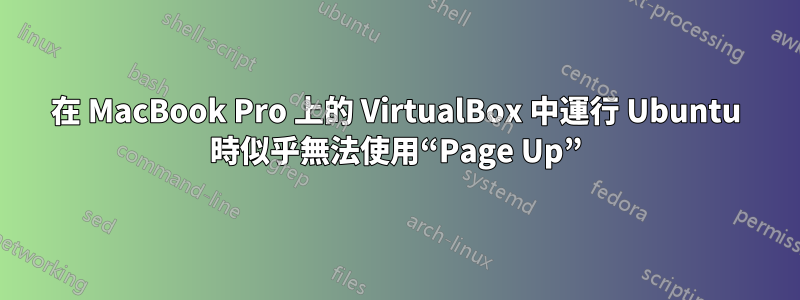 在 MacBook Pro 上的 VirtualBox 中運行 Ubuntu 時似乎無法使用“Page Up”