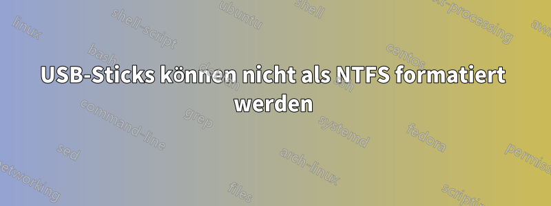 USB-Sticks können nicht als NTFS formatiert werden