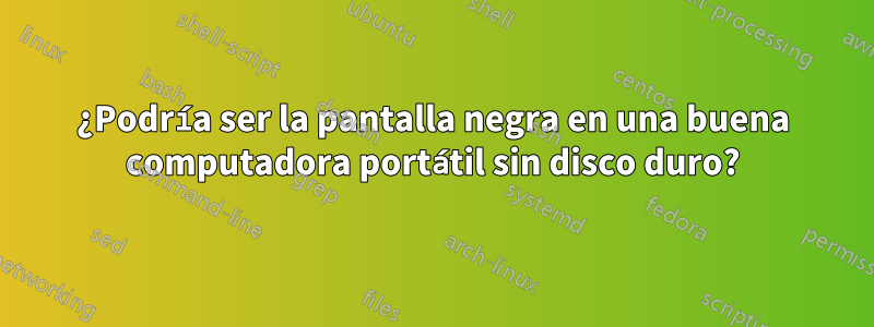 ¿Podría ser la pantalla negra en una buena computadora portátil sin disco duro?