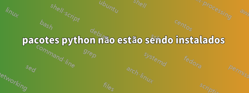 pacotes python não estão sendo instalados