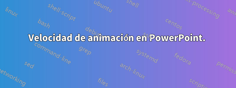 Velocidad de animación en PowerPoint.