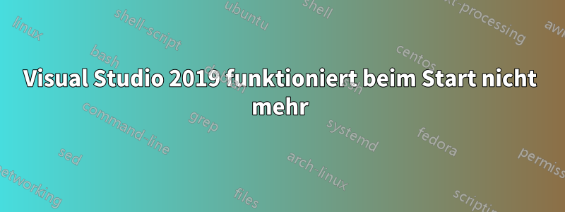 Visual Studio 2019 funktioniert beim Start nicht mehr