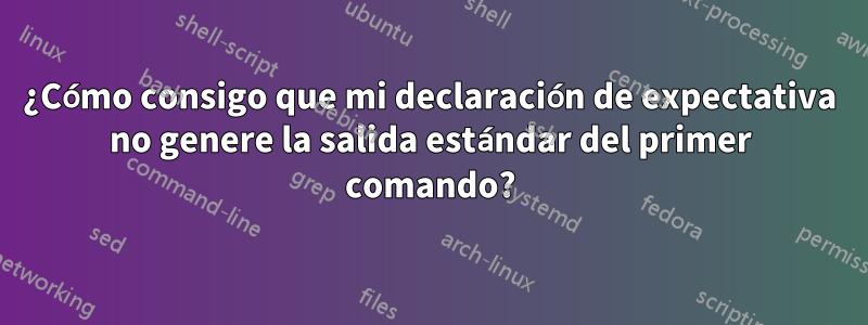 ¿Cómo consigo que mi declaración de expectativa no genere la salida estándar del primer comando?