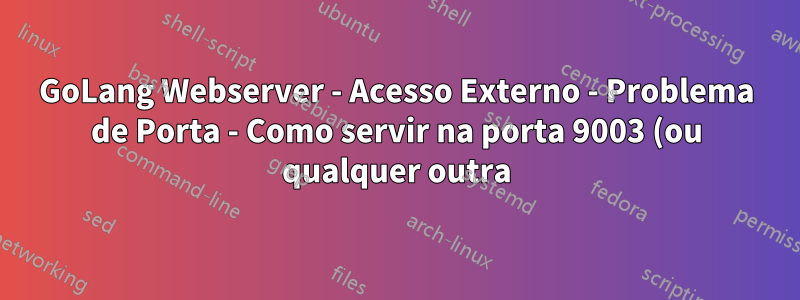 GoLang Webserver - Acesso Externo - Problema de Porta - Como servir na porta 9003 (ou qualquer outra)?