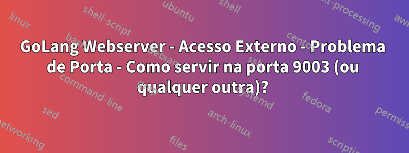 GoLang Webserver - Acesso Externo - Problema de Porta - Como servir na porta 9003 (ou qualquer outra)?