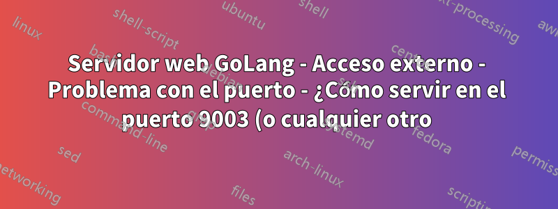 Servidor web GoLang - Acceso externo - Problema con el puerto - ¿Cómo servir en el puerto 9003 (o cualquier otro)?